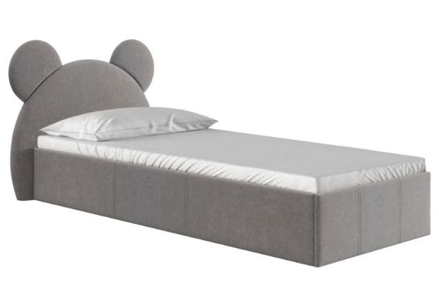 Кровать «Мишка» 90 см с подъемным механизмом Серый