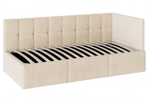 Кровать ОТТАВА с подъемным механизмом 90х200, Бежевый ткань Ловерс
