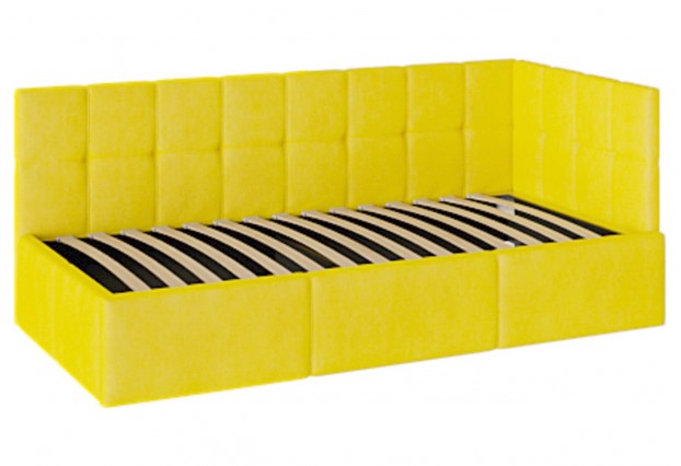 Кровать ОТТАВА с подъемным механизмом 90х200, Желтый ткань Ловерс