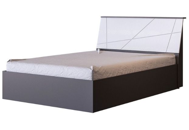 Кровать Евла 120 см серый графит, дюна белая глянец
