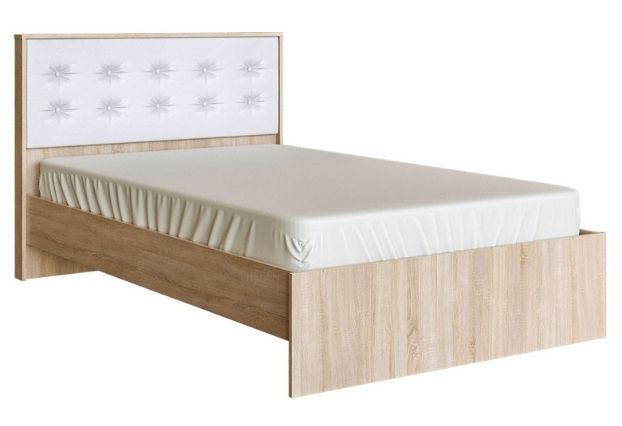 Двуспальная кровать Скобу 120 см белый