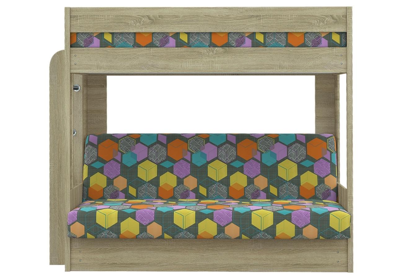 Диван-кровать двухъярусная Киддо дуб сонома, разноцветный
