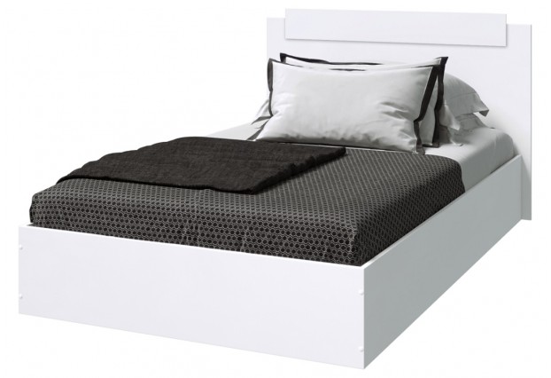 Кровать ЭКО 1,2 Белый Гладкий