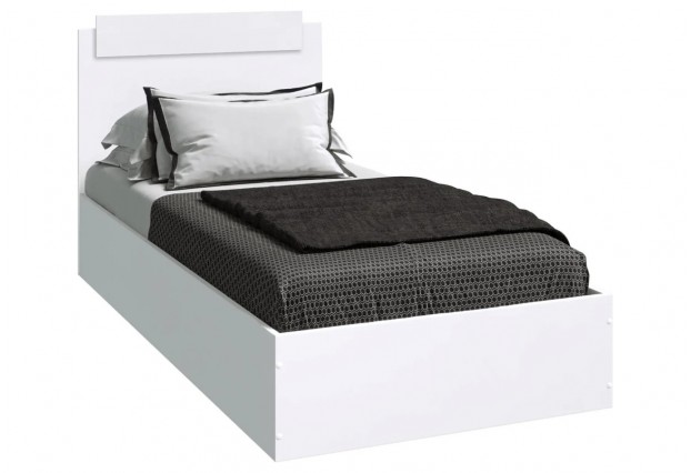 Кровать ЭКО 0,9 Белый гладкий