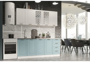Кухня Агава Акация белая/Аква 2,0м МДФ