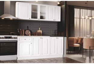 Кухня Хозяюшка Акация белая МДФ 1,8м