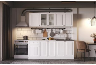 Кухня Хозяюшка Акация белая МДФ 2м