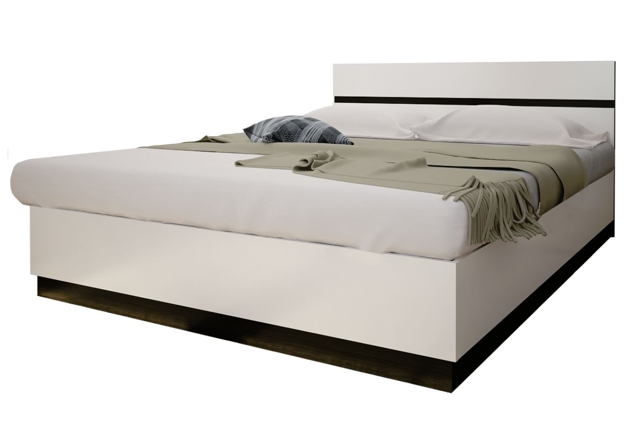 Кровать двуспальная с подъемным механизмом Бьер 1,6 м венге, белый глянец