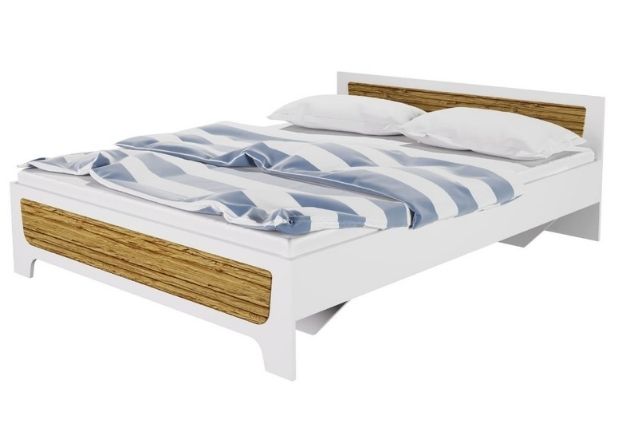 Кровать двуспальная Вуонти 1,6 м белый, сосна гранд
