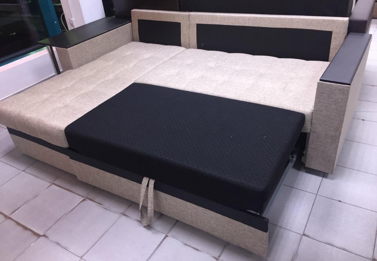 Диван-кровать угловой со столиком Анталия бежевый