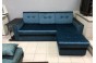 Диван-кровать угловой со столиком Анталия сине-голубой