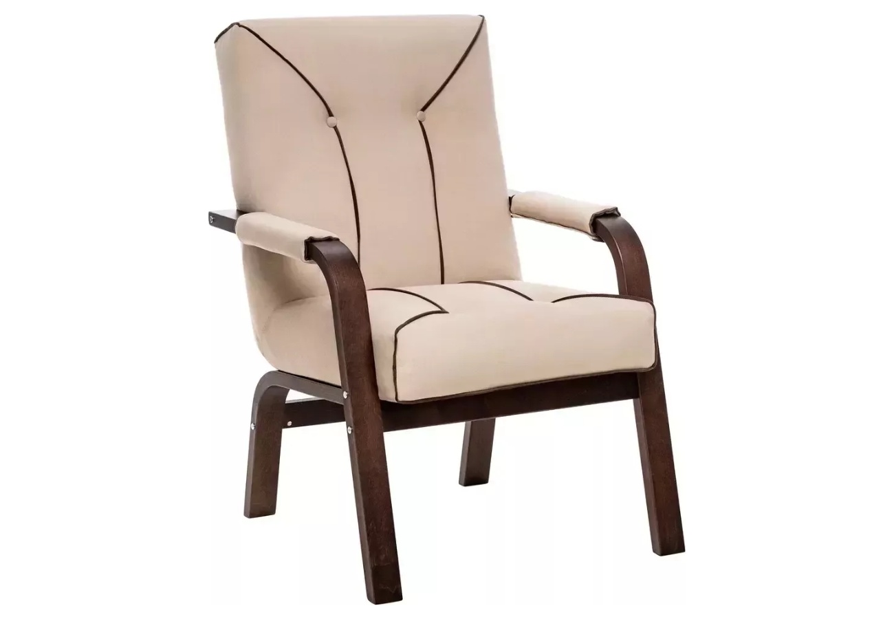 Кресло Leset Модена Люкс Орех текстура, Велюр V18, кант V23