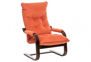 Кресло-трансформер Оливер Орех текстура, Велюр V39 Оранжевый