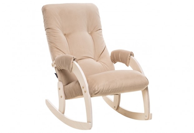 Кресло-качалка Модель 67 Дуб беленый, ткань Velutto 18 бежевый