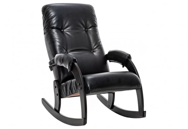 Кресло-качалка Модель 67 Венге, кожзам Vegas Lite Black