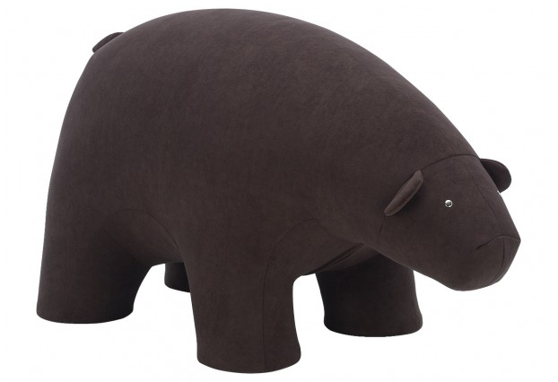 Пуф Bear Белый Медведь, ткань велюр Omega 22