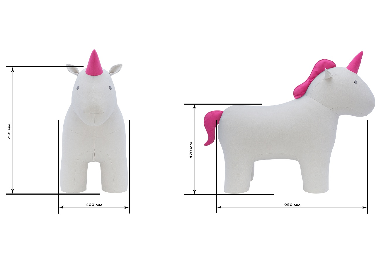 Пуф Unicorn Единорог, ткань велюр Omega 30, Enigma 24