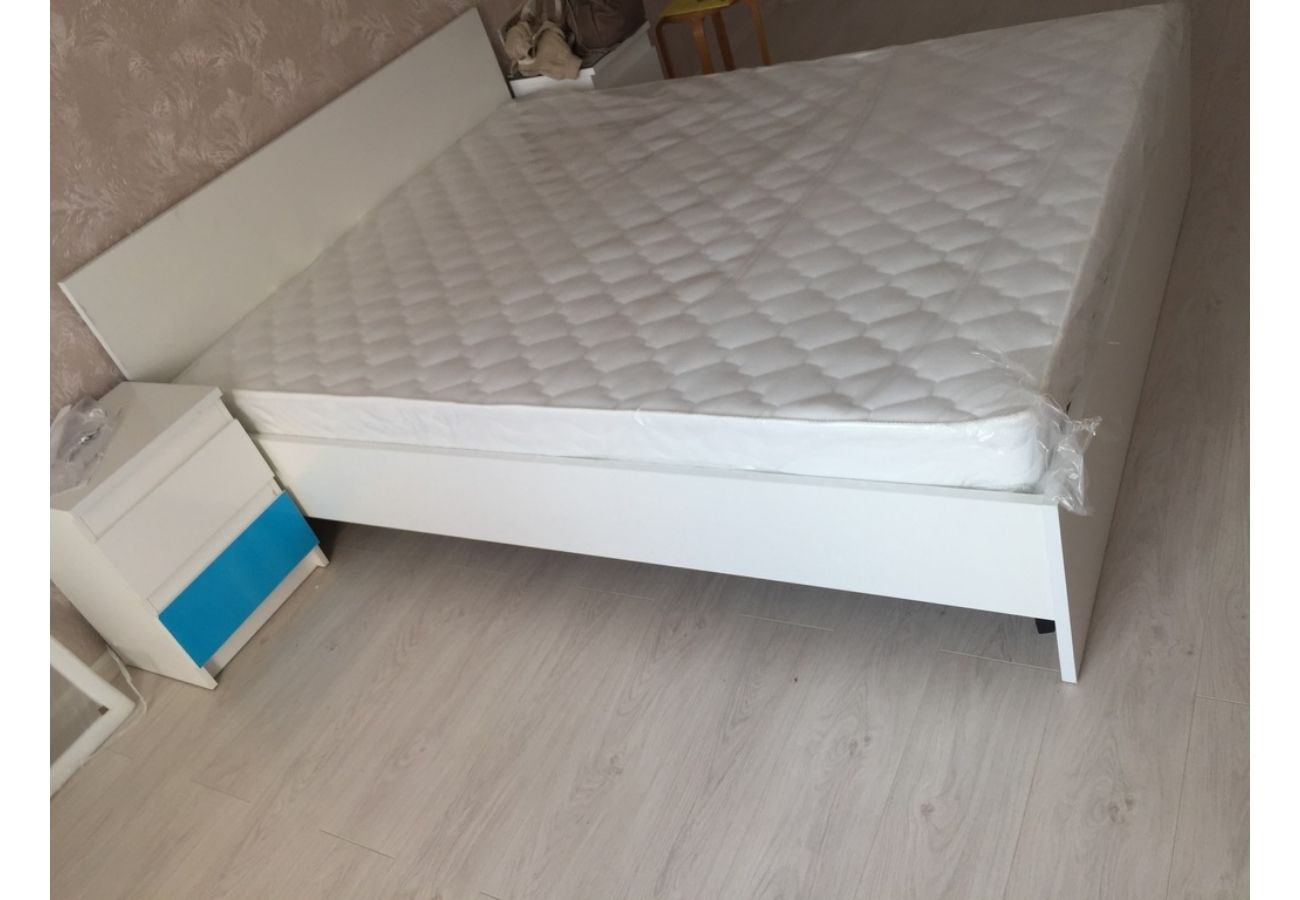 Кровать двуспальная Медея 160 см белый глянец
