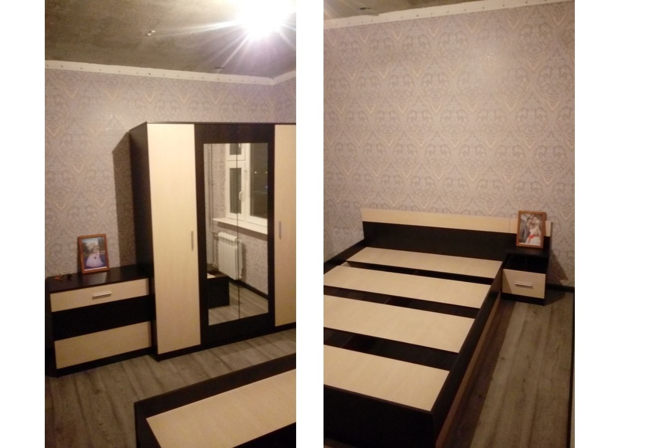 Спальня Уют (шкаф + кровать + комод + тумба прикроватная) Дуб феррара/Паллада
