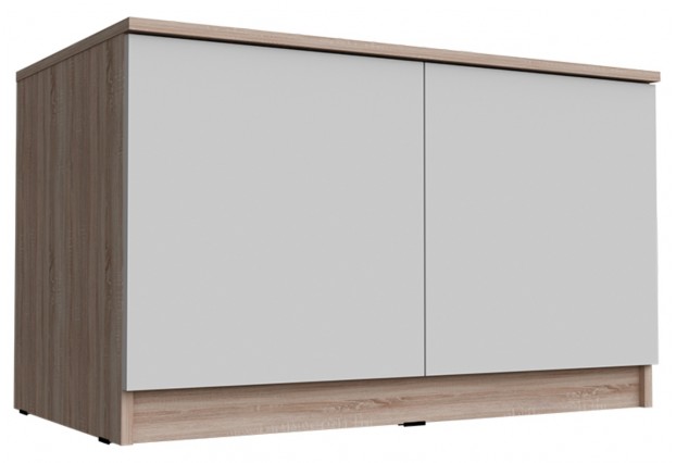 Челси Антресоль-тумба универсальная (Белый глянец холодный, дуб сонома)