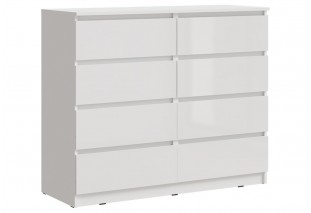 Челси Комод 8 ящиков (Белый глянец холодный, белый)