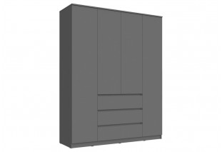 Челси Шкаф 1600 (4-х ств) (Ш) (Графит, графит)