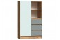 Челси Color Шкаф комбинированный (Мята/Сумеречный голубой/Дуб крафт)