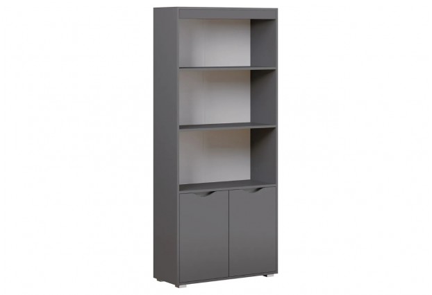 Неаполь Стеллаж с дверками (Графит, графит)