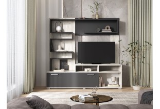 Гостиная Рица (Дуб Крафт Белый/Графит)