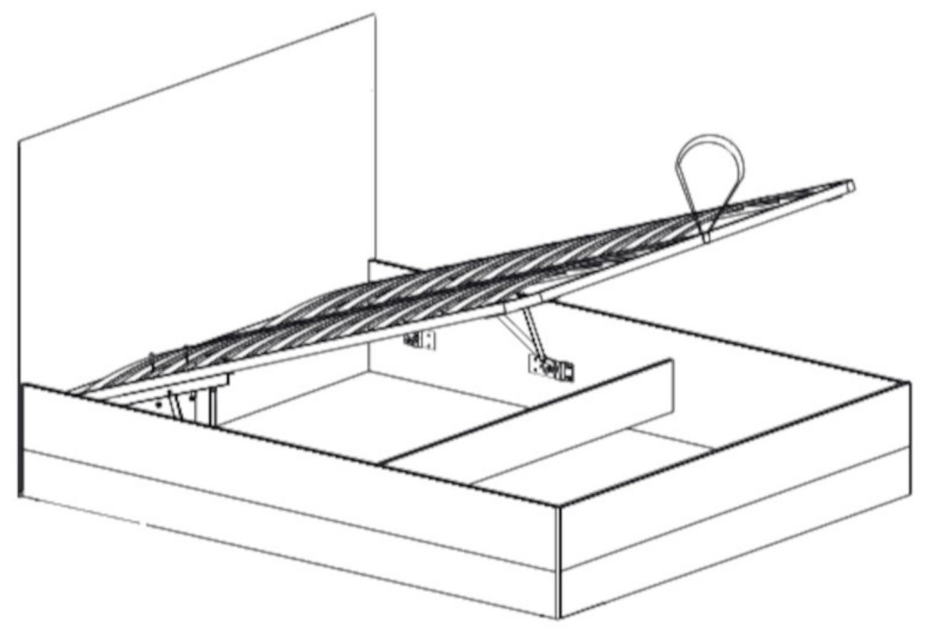 Кровать с подъемным механизмом Кайо 140 см белый глянец, дуб сонома