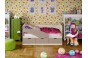 Кровать Бабочки 1,6*0,8м (Шарли Мокко/Дуб Крафт Белый)