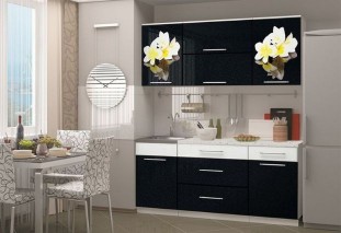 Кухня Магнолия 1,8м черный металлик
