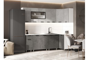 ЛДСП Кухня Рио NEW 2,4х1,0м (Бетон светлый/Бетон темный (Антарес))