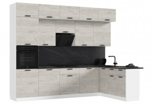 ЛДСП Кухня Рио NEW 3,0х1,8м Компановка №2 (Дуб Крафт Белый (Кастилло))