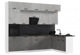 ЛДСП Кухня Рио NEW 3,0х1,8м Компановка №2 (Бетон светлый/Бетон темный (Кастилло))