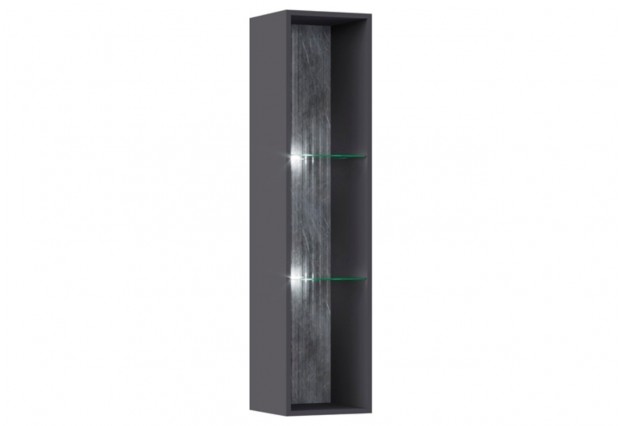 Оливия Шкаф навесной открытый (Графит, Мрамор Глянец)