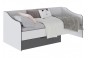 Спальня Тэбби Кровать с ящиком белый/графит серый