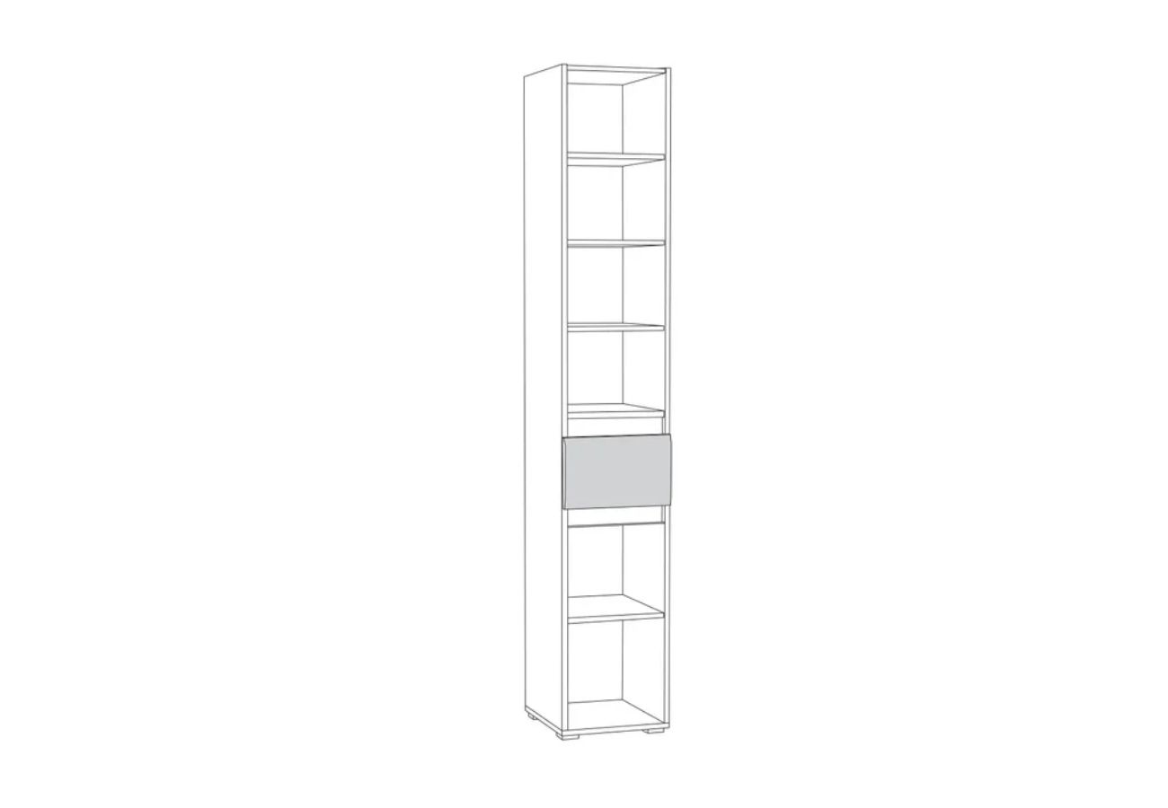 Шкаф 1-о дверный распашной с ящиком Сидней белый премиум, черный, белый глянец