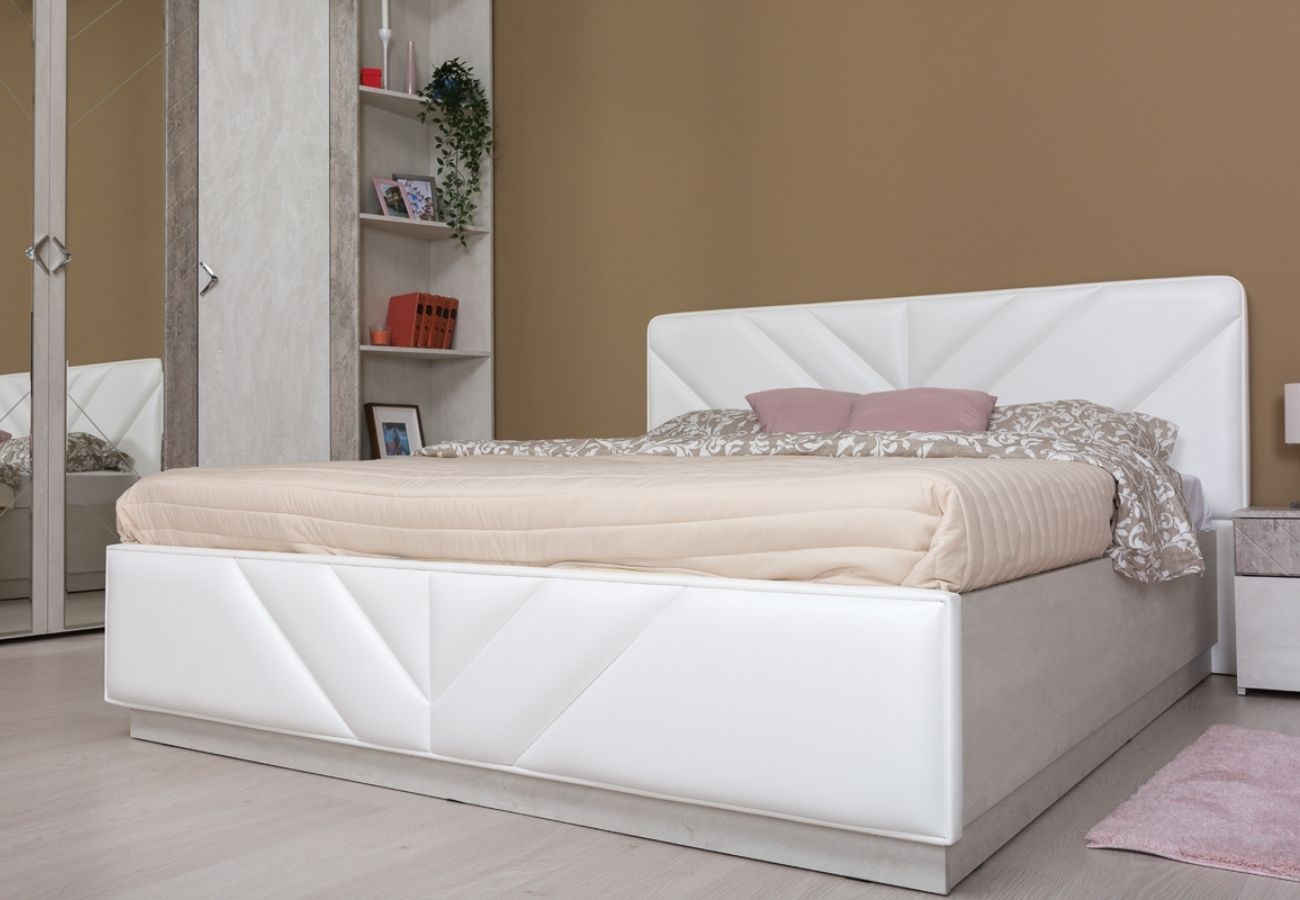 Кровать двуспальная с подъемным механизмом Амели 160 см шелковый камень