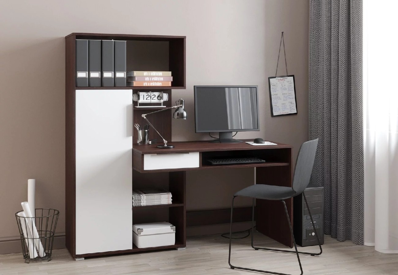 Купить Стол письменный КВАДРО Венге, Белый в Мурманске.Стол письменный ...