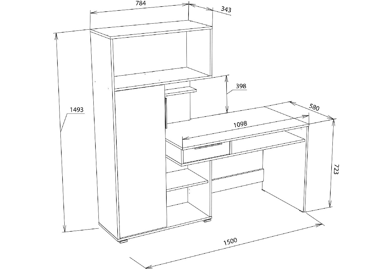 Купить Стол письменный КВАДРО Венге, Белый в Мурманске.Стол письменный ...