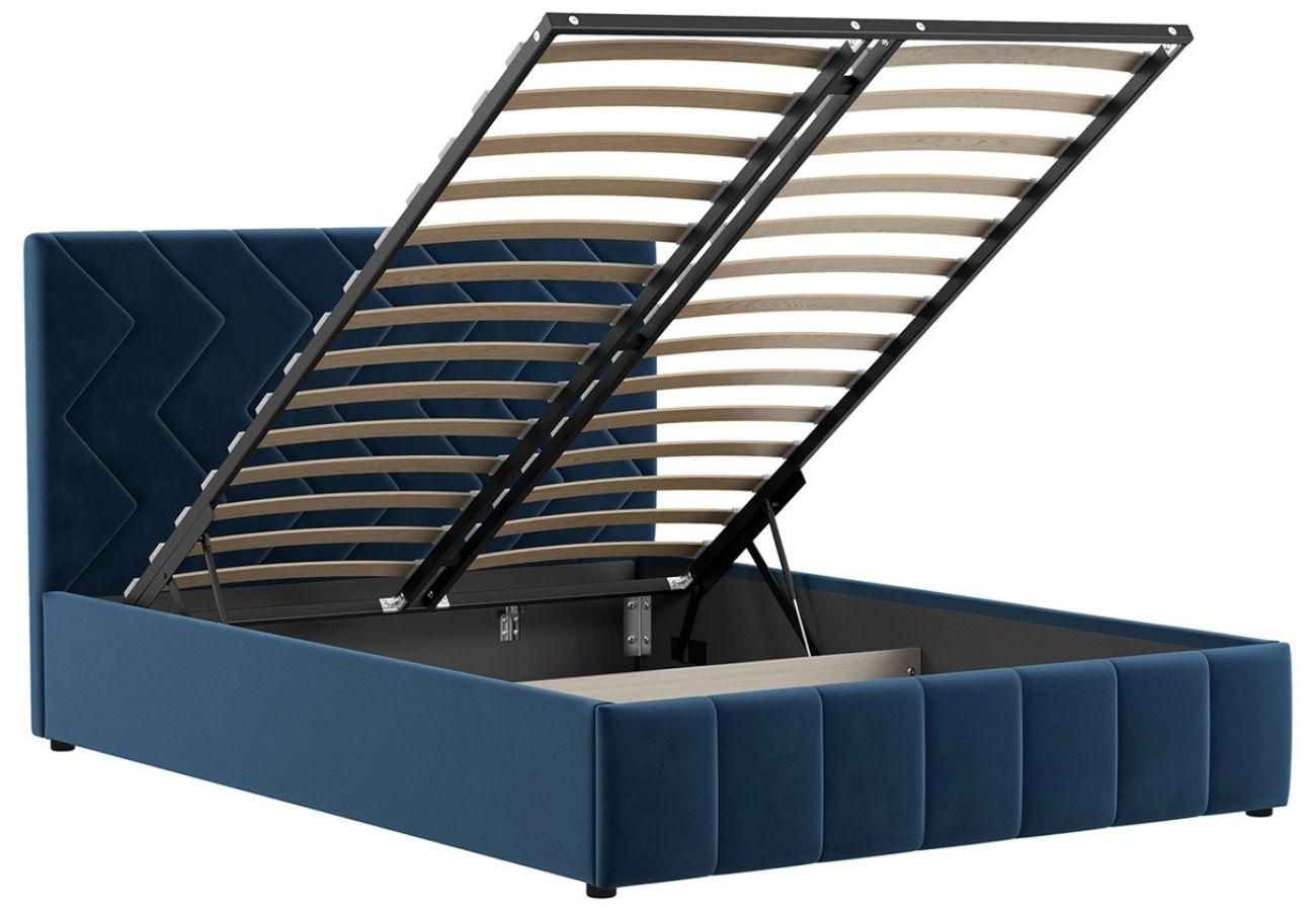 Кровать Алаво с подъемным механизмом 140 см полуночно-синий