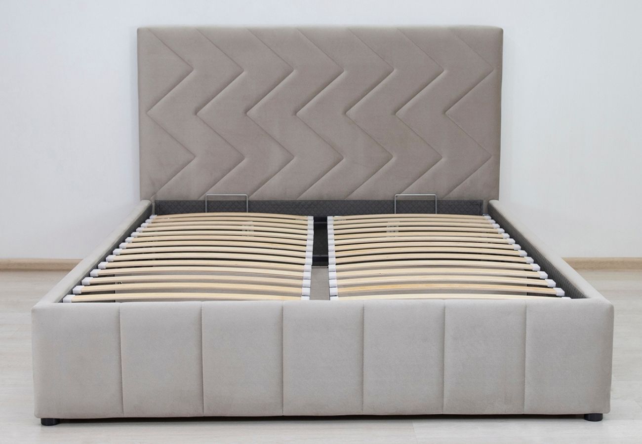 Кровать Алаво с подъемным механизмом 140 см светлый кварцевый, серый