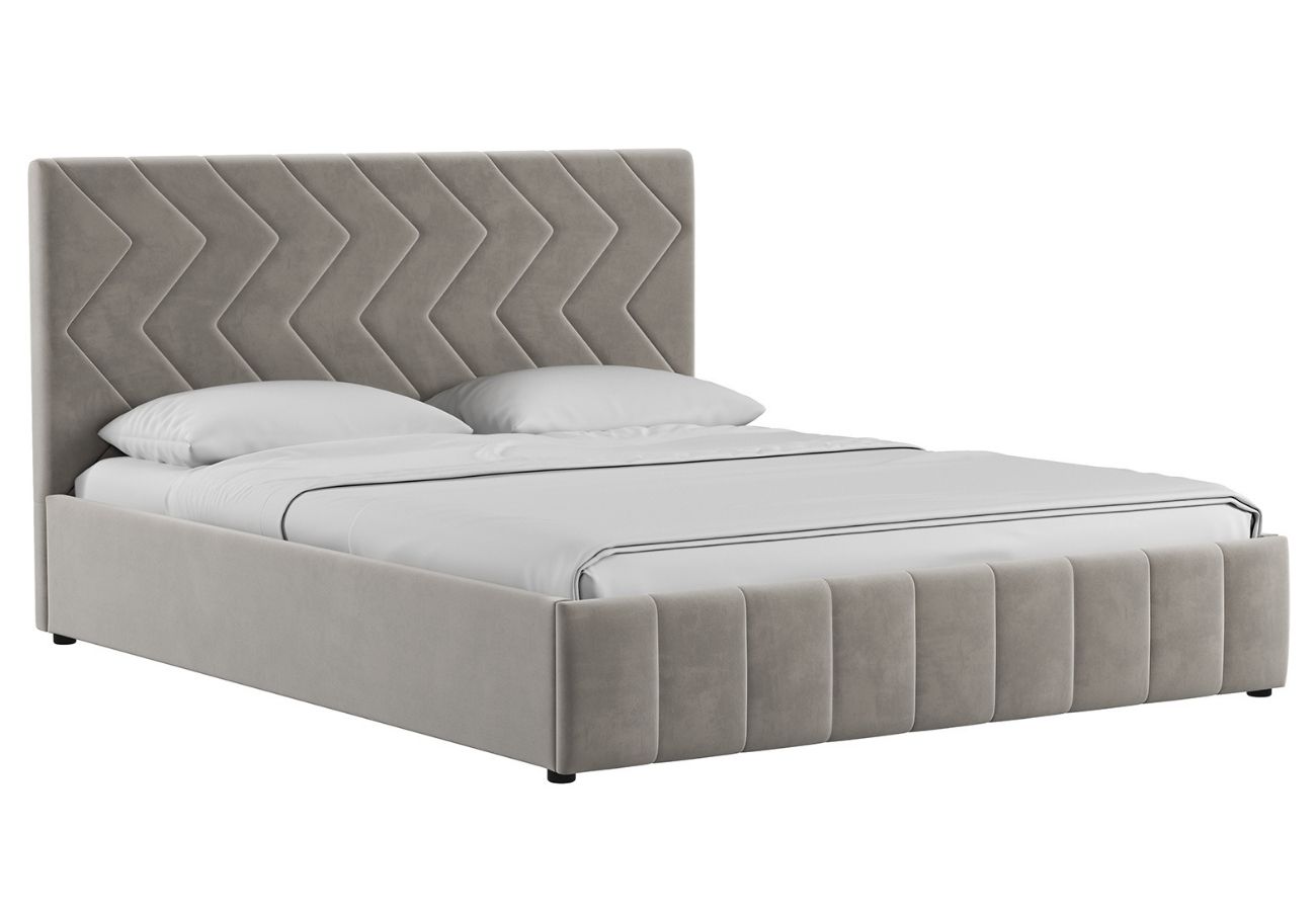 Кровать Алаво с подъемным механизмом 160 см светлый кварцевый, серый