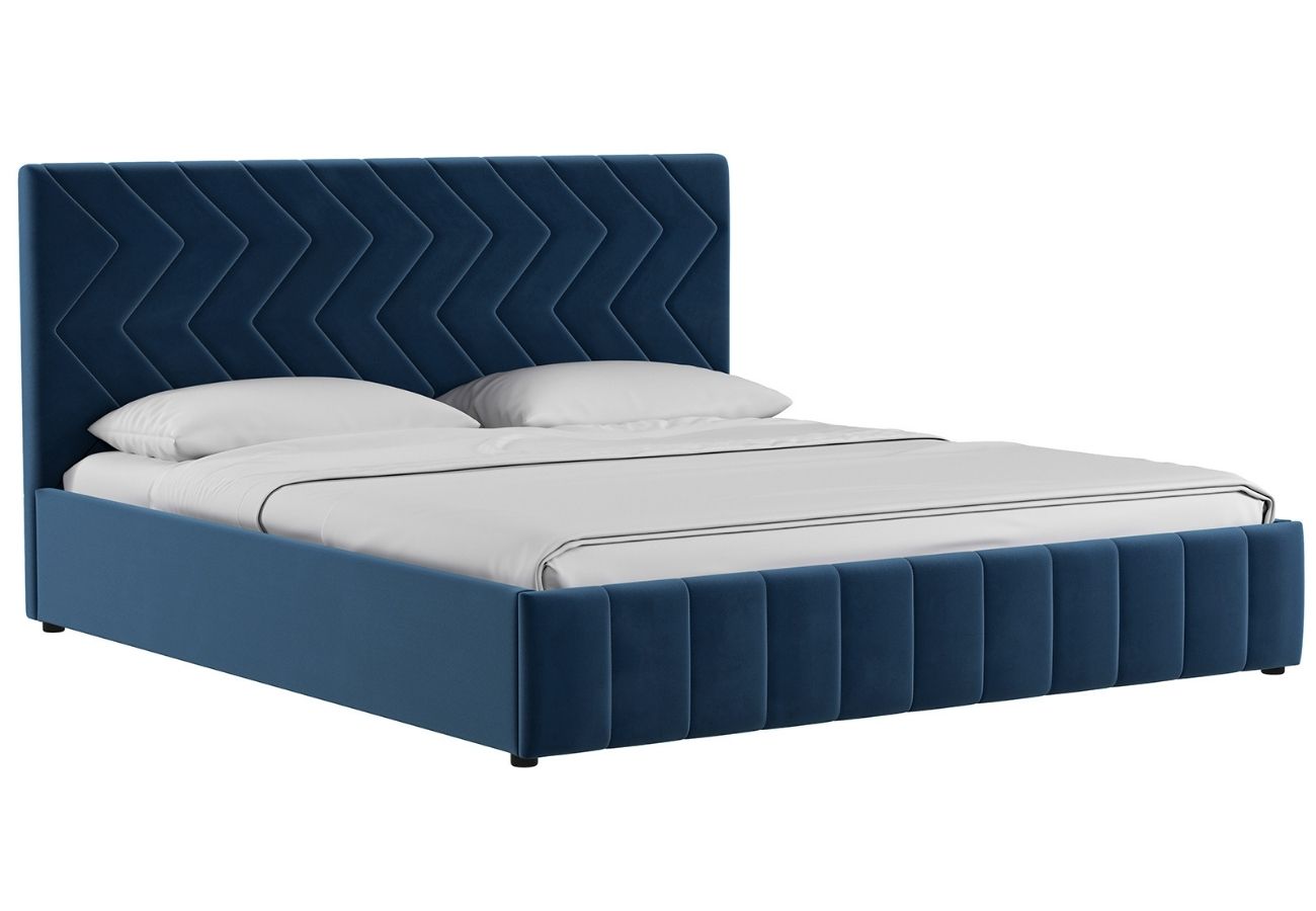 Кровать Алаво с подъемным механизмом 180 см полуночно-синий
