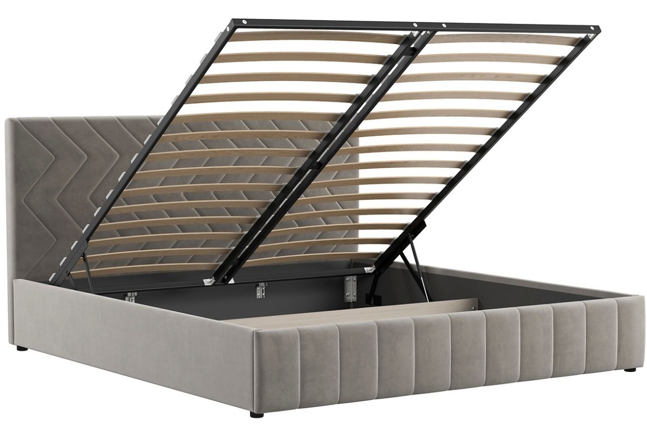Кровать Алаво с подъемным механизмом 180 см светлый кварцевый, серый