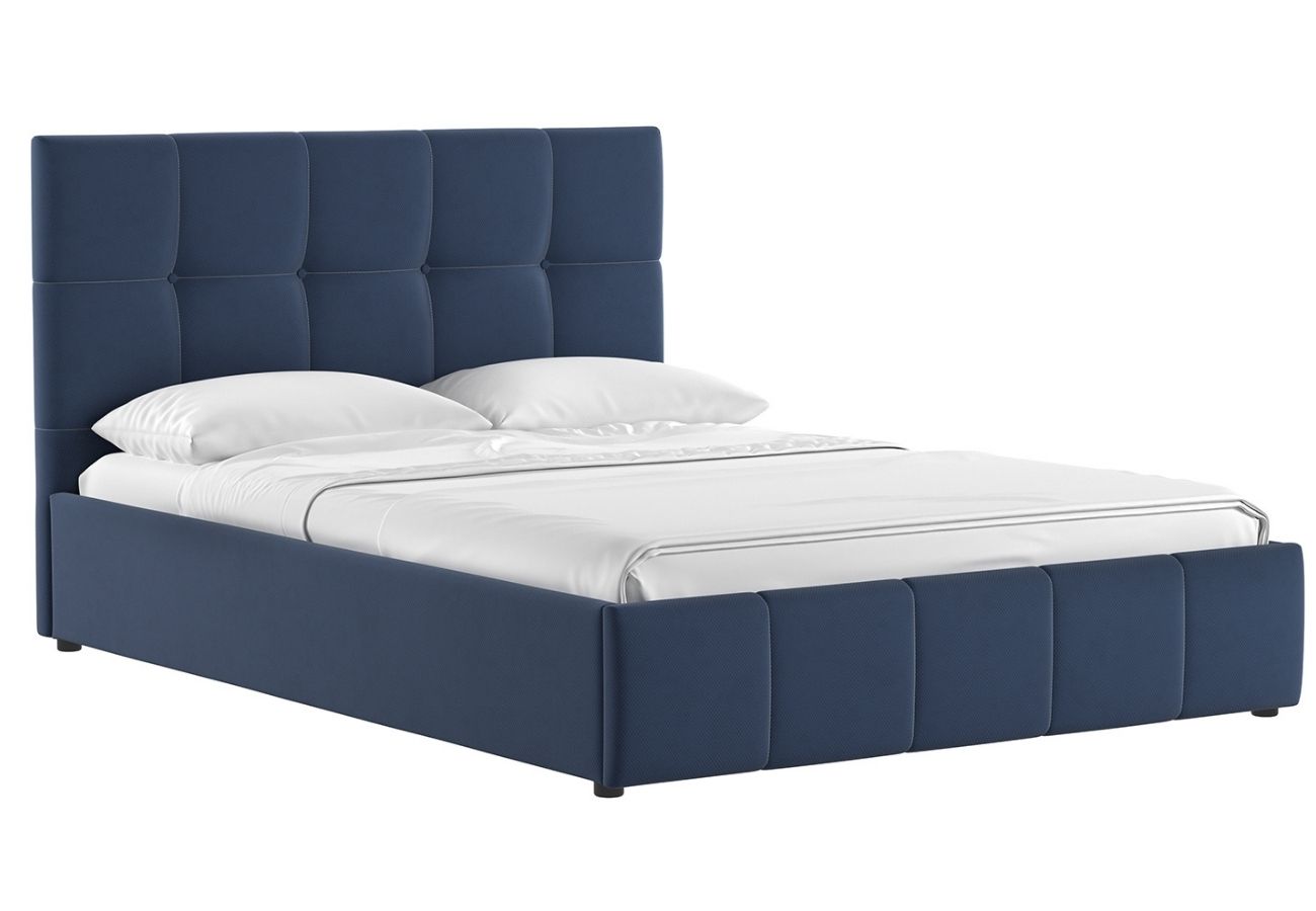Кровать Пиела с подъемным механизмом 140 см серо-синий