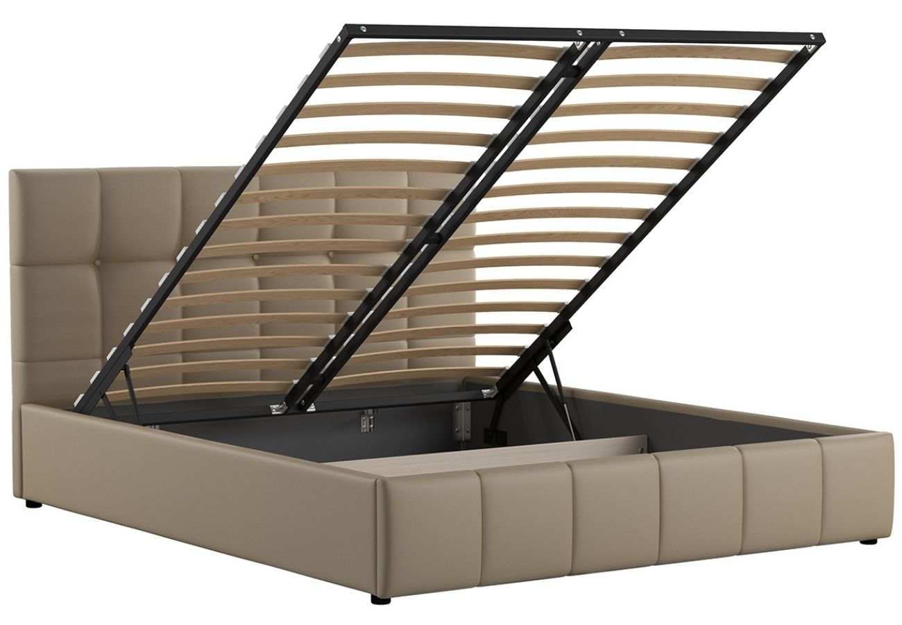 Кровать Пиела с подъемным механизмом 160 см бежево-коричневый