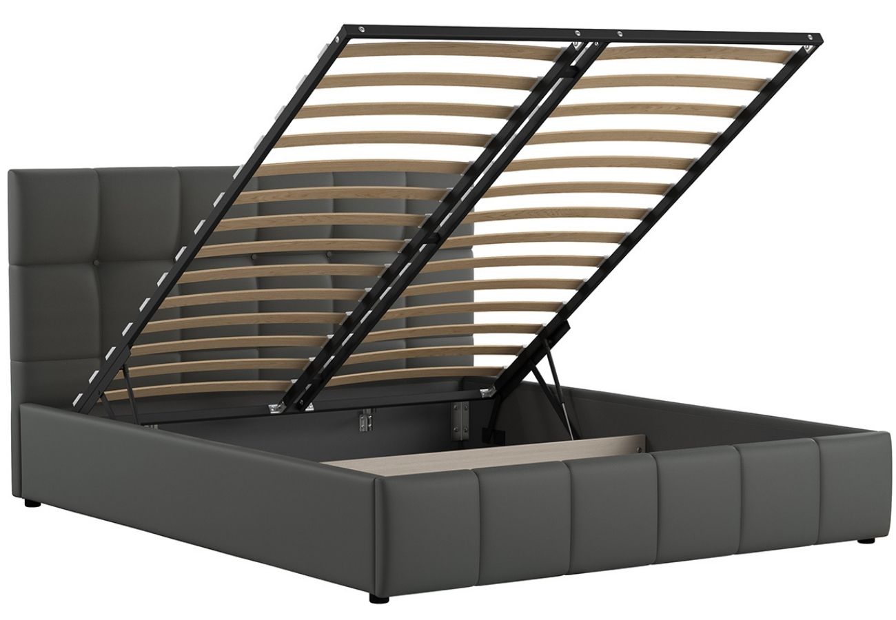Кровать Пиела с подъемным механизмом 160 см серый
