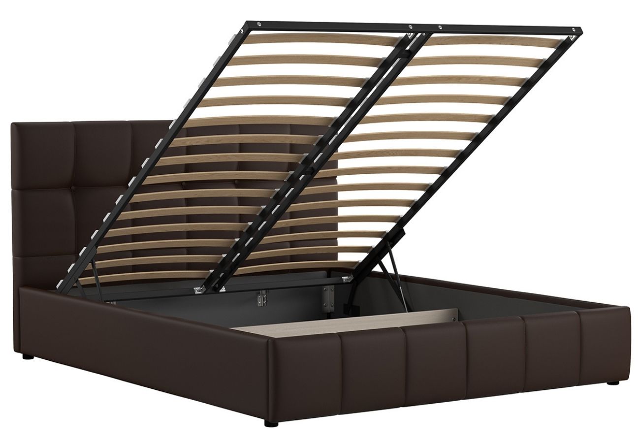 Кровать Пиела с подъемным механизмом 160 см темно-коричневый